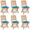 Sklopive vrtne stolice s jastucima 6 kom masivno bagremovo drvo 3075013