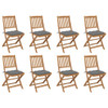 Sklopive vrtne stolice s jastucima 8 kom masivno drvo bagrema 3075129