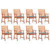 Vrtne blagovaonske stolice s jastucima 8 kom od bagremovog drva 3078375
