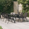 Vrtni stol sivo-crni 180 x 80 x 70 cm od čelika i stakla 318771