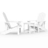 Vrtne stolice Adirondack sa stolićem HDPE bijele 3095704