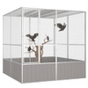 Kavez za ptice sivi 213,5x217,5x211,5 cm od pocinčanog čelika 171552