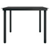 Vrtni blagovaonski stol crni 200 x 100 x 74 cm čelik i staklo 3100107