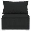 3-dijelna vrtna garnitura od poliratana s jastucima crna 3101400