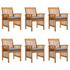 Vrtne blagovaonske stolice od drva bagrema 6 kom s jastucima 3120448