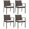 Vrtne stolice s jastucima 4 kom smeđe 56,5x57x83 cm poliratan 3187077