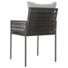 Vrtne stolice s jastucima 6 kom smeđe 54x61x83 cm od poliratana 3187088