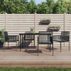 Vrtne stolice s jastucima 4 kom crne 54x60,5x83,5 cm poliratan 3187091