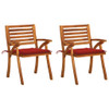 Vrtne blagovaonske stolice s jastucima 2 kom od bagremovog drva 3060798