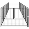 Kavez za pse crni 7 m² čelični 3082097