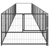 Kavez za pse crni 8 m² čelični 3082098