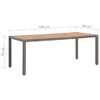 Vrtni stol sivi 190x90x75 cm poliratan i masivno bagremovo drvo 46108