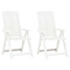 Vrtne nagibne stolice 2 kom plastične bijele 48766