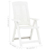 Vrtne nagibne stolice 2 kom plastične bijele 48766
