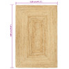 Ručno rađeni tepih od jute prirodne boje 120 x 180 cm 133729