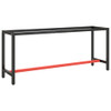 Okvir za radni stol mat crni i mat crveni 190x50x79 cm metalni 151453
