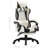 Igraća stolica od umjetne kože s osloncem za noge crno-bijela 287995