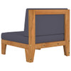 Modularna srednja sofa s tamnosivim jastucima bagremovo drvo 312151