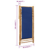 Ležaljka od bambusa i platna modra 313019