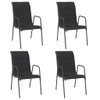 Vrtne stolice 4 kom od čelika i tekstilena crne 316821