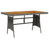 Vrtni stol sivi 130x70x72 cm poliratan i masivno bagremovo drvo 318696