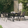 Vrtni stol crni 140 x 70 x 70 cm od čelika i stakla 318768