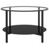 Stolić za čaj crni i prozirni 70 cm od kaljenog stakla 331618