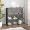 Kockasti organizator za pohranu s 9 kocki i vratima crni PP 340558