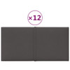 Zidne ploče od tkanine 12 kom tamnosive 30 x 15 cm 0,54 m² 344011