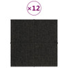 Zidne ploče od tkanine 12 kom crne 30 x 30 cm 1,08 m² 344038