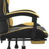 Okretna igraća stolica s osloncem crno-zlatna od umjetne kože 349581