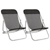 Sklopive stolice za plažu 2 kom crne od tekstilena i čelika 360188