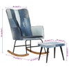 Stolica za ljuljanje s tabureom plavi traper s patchworkom 339704