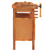 Radni stol s ladicom i škripcima 124x52x83 cm od drva bagrema 153321