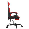 Igraća stolica od umjetne kože s osloncem za noge Crna i crvena 3143903