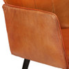 Fotelja od prave kože s krilnim naslonom i tabureom smeđa 339663