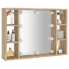 Ormarić s ogledalom LED boja hrasta sonome 76 x 15 x 55 cm 808858