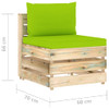 Modularna srednja sofa s jastucima od zeleno impregniranog drva 3074518