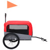 2-u-1 prikolica za bicikl i kolica za ljubimce crveno-siva 92440