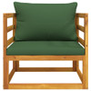 Vrtna stolica sa zelenim jastucima od masivnog drva bagrema 360023