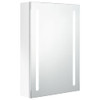 LED kupaonski ormarić s ogledalom sjajni bijeli 50 x 13 x 70 cm 326501