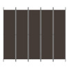 Sobna pregrada s 5 panela smeđa 250x220 cm od tkanine 350203