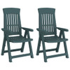 Nagibne vrtne stolice 2 kom zelene od PP-a 364711