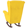 Stolica za ljuljanje s drvenim nogama i stolcem žuta baršun 3121237