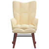 Stolica za ljuljanje s osloncem za noge krem bijela baršunasta 328159