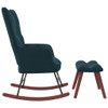 Stolica za ljuljanje s osloncem za noge plava baršunasta 328160