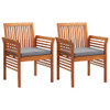 Vrtne blagovaonske stolice s jastucima 2 kom od bagremovog drva 45970