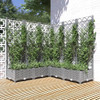 Vrtna sadilica s rešetkom svjetlosiva 120x120x121,5 cm PP 153277