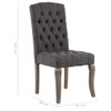 Blagovaonske stolice od tkanine 2 kom sive s izgledom platna 287948