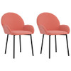 Blagovaonske stolice 2 kom ružičaste baršunaste 344767